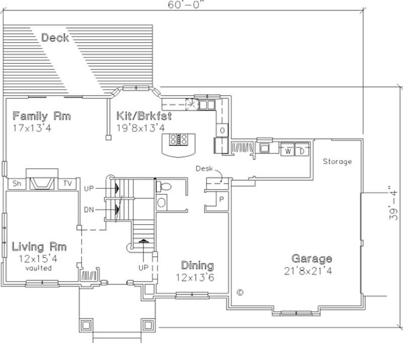 Floor Plan First Story of European Plan #146-2960