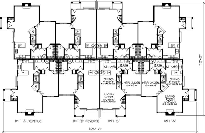 Floor Plan First Story of Country Plan #146-2966