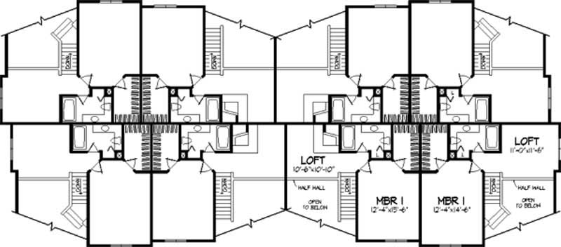 Floor Plan Second Story of Country Plan #146-2966