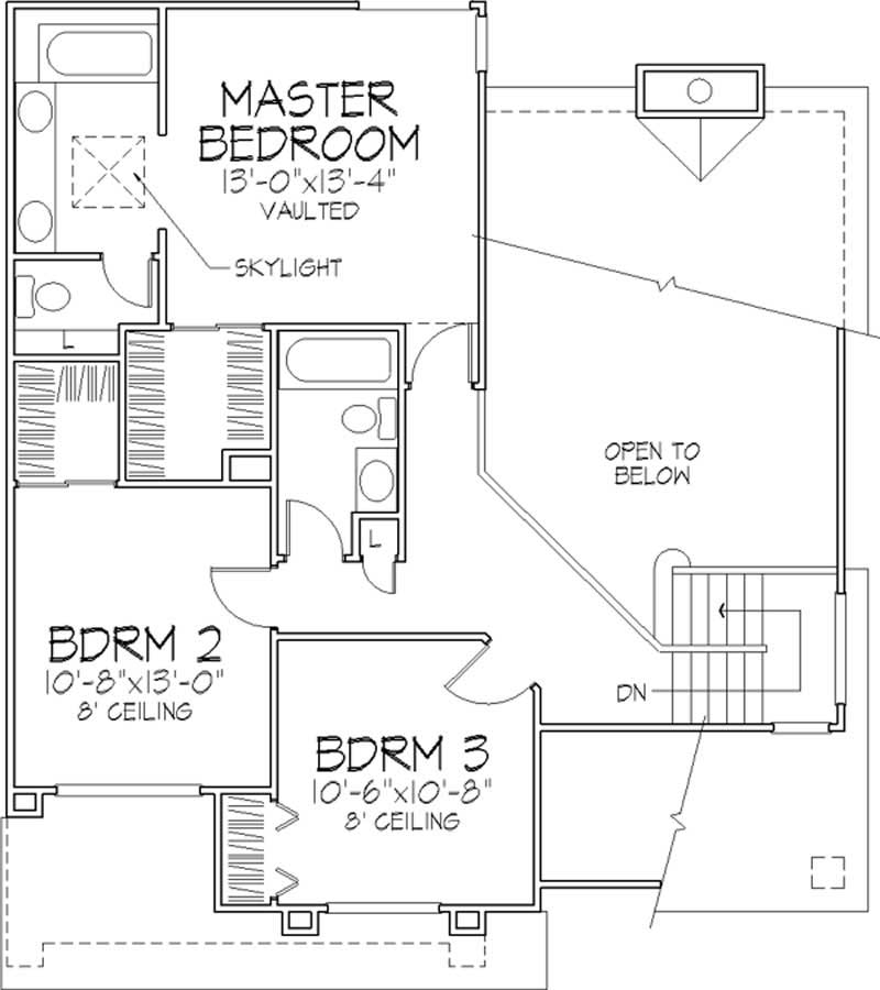 Floor Plan Second Story of Country Plan #146-2967