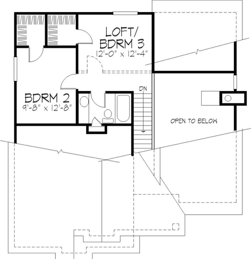 Floor Plan Second Story of Cape Cod Plan #146-2970