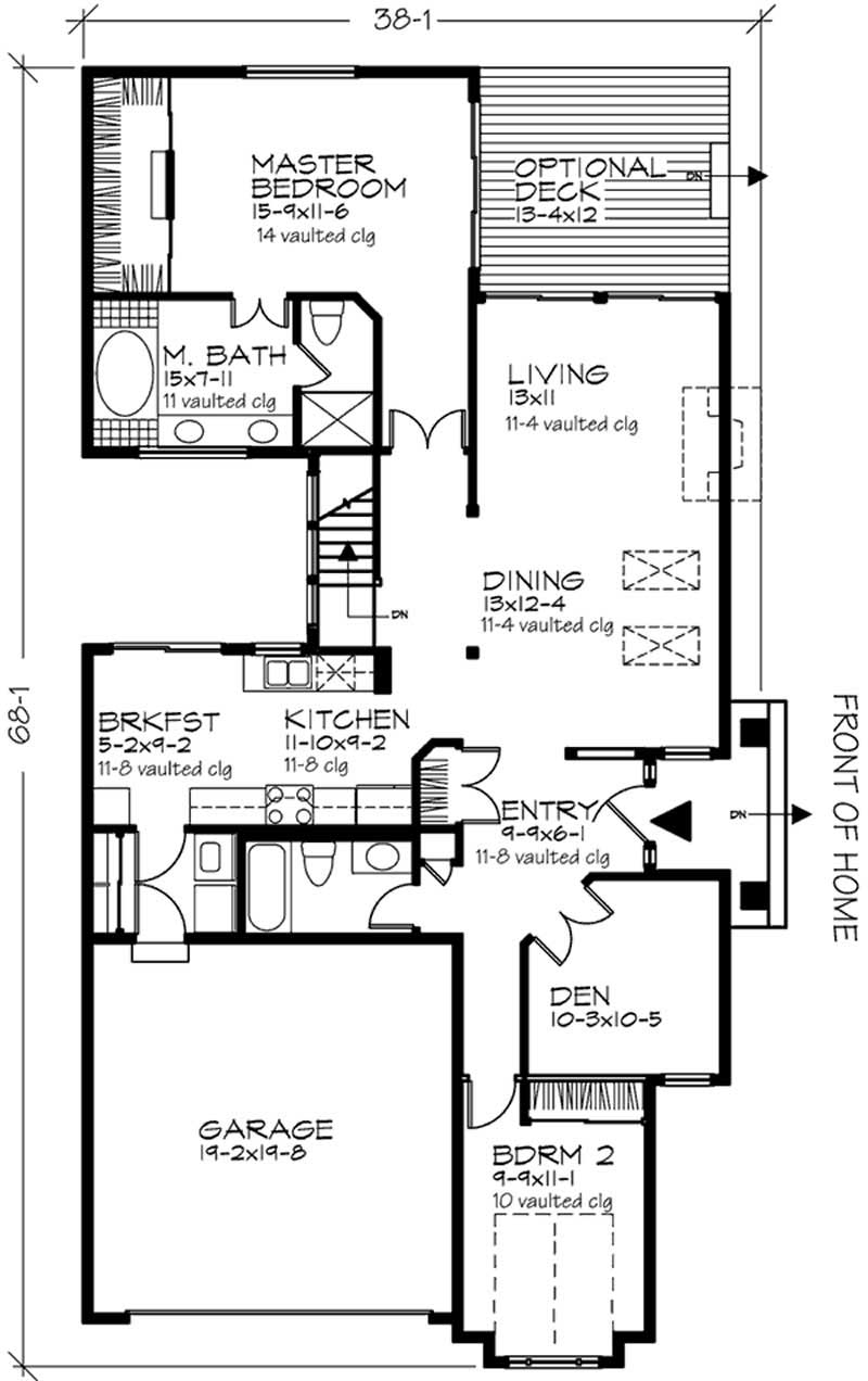 Floor Plan First Story of Country Plan #146-2971
