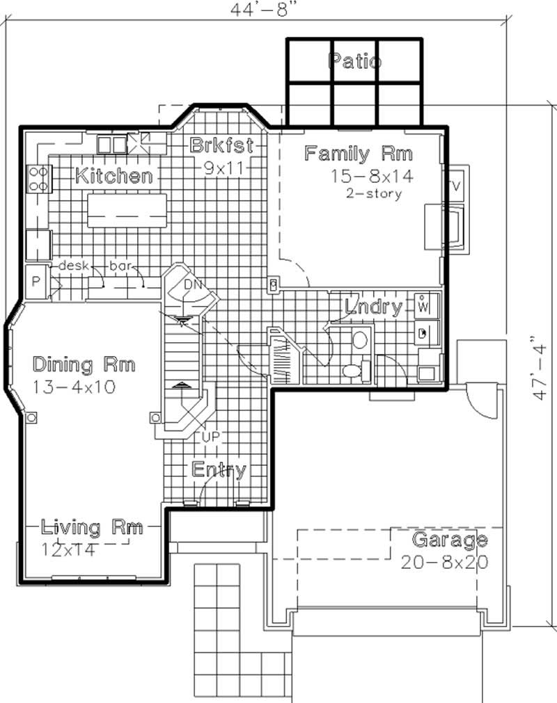 Floor Plan First Story of Country Plan #146-2975