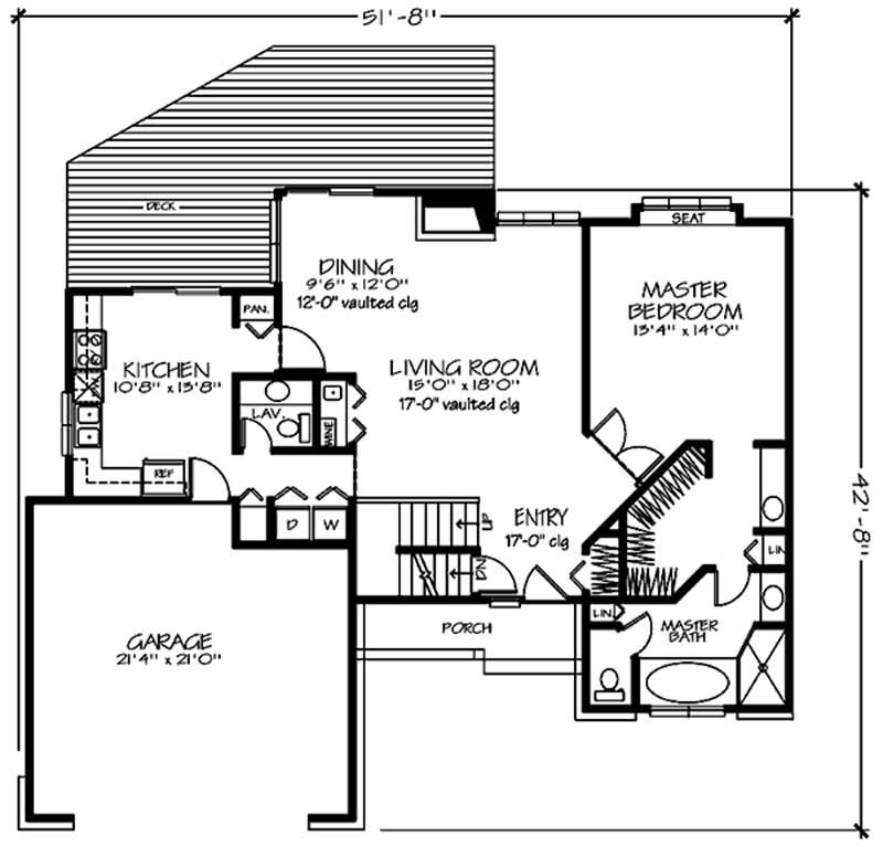 Floor Plan First Story of Cape Cod Plan #146-2977