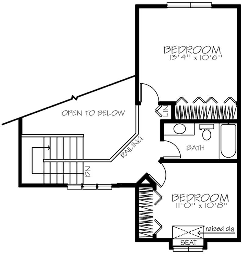 Floor Plan Second Story of Cape Cod Plan #146-2977