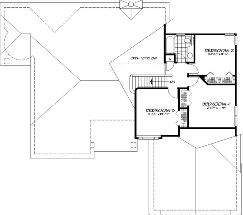 Floor Plan Second Story of Cape Cod Plan #146-2978