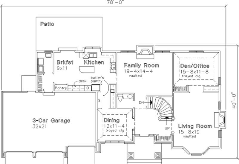 Floor Plan First Story of European Plan #146-2981