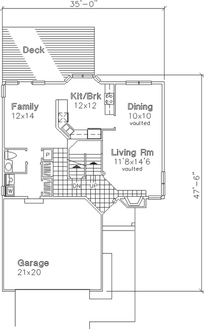 Floor Plan First Story of Country Plan #146-2983