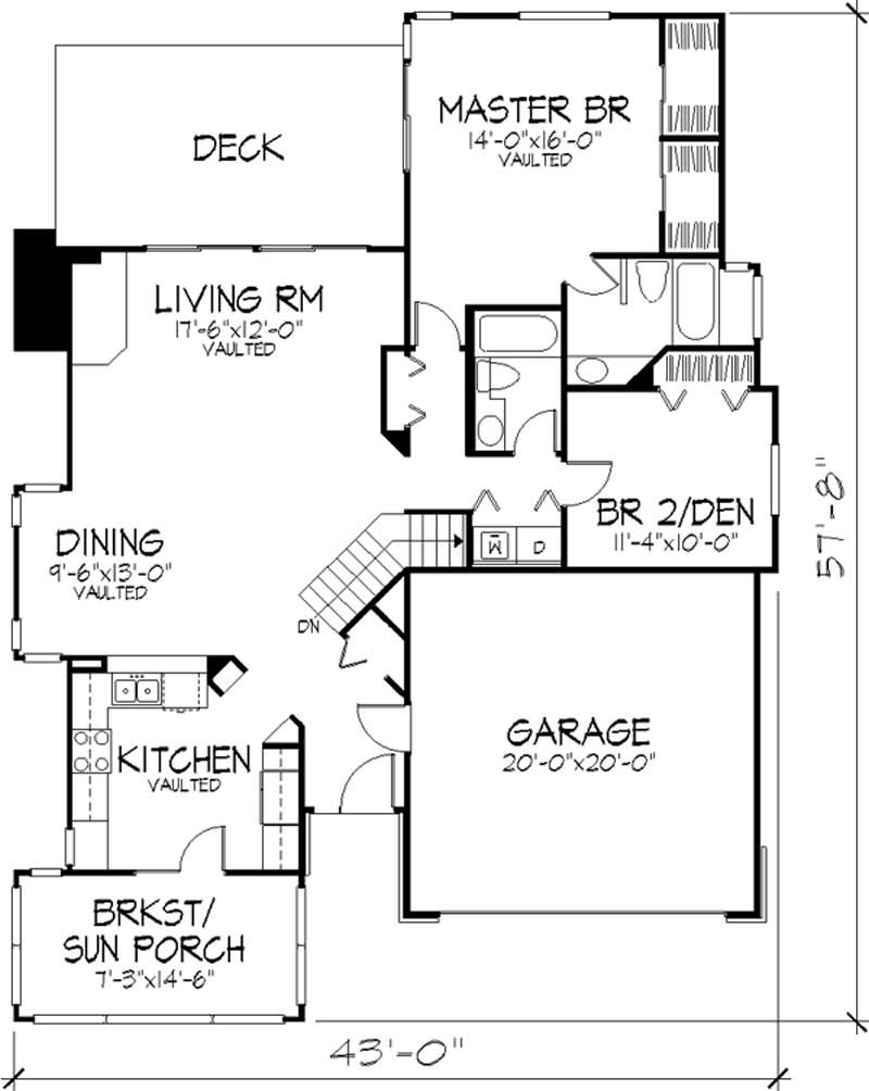 Floor Plan First Story of Country Plan #146-2984