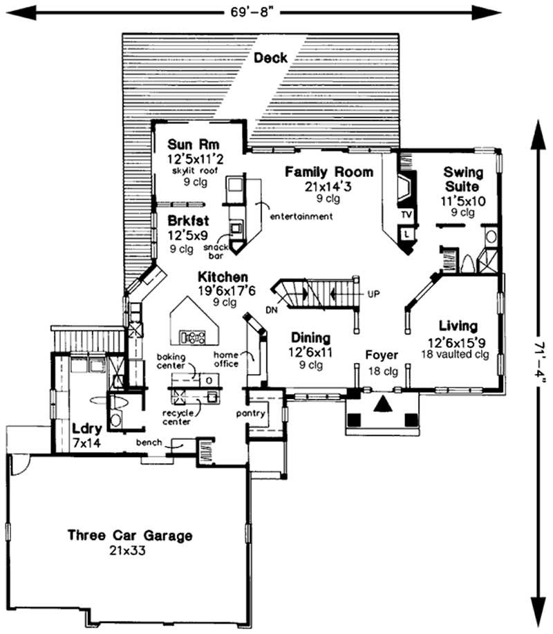 Floor Plan First Story of European Plan #146-2986