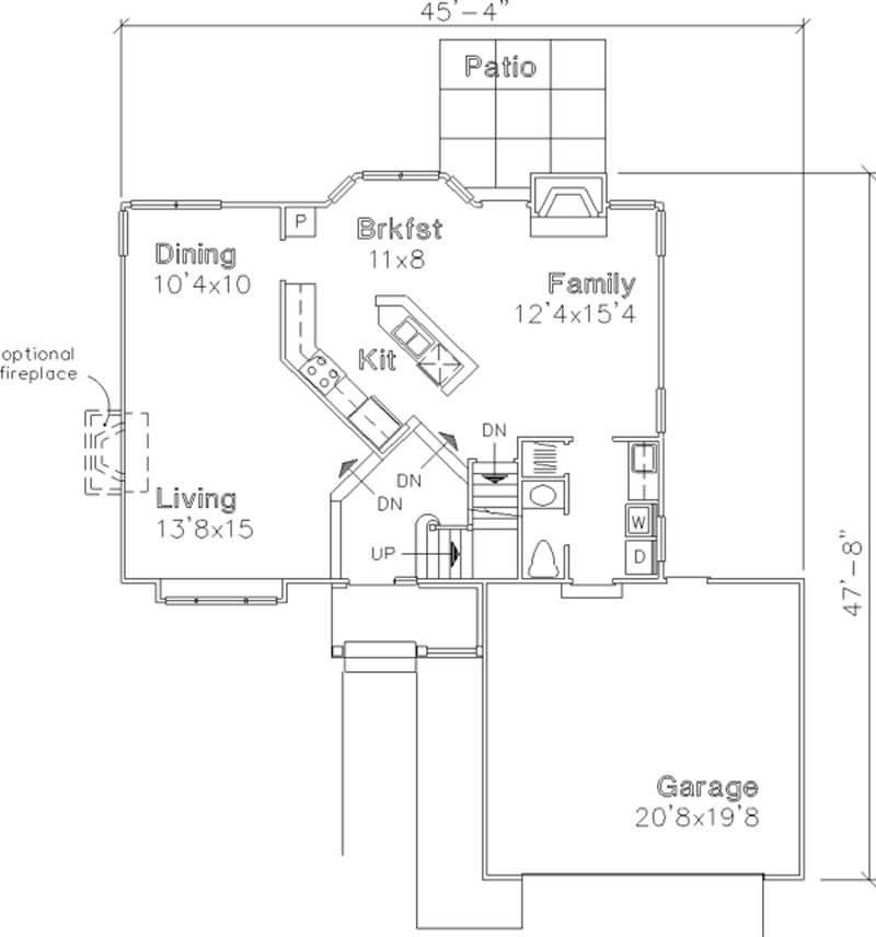 Floor Plan First Story of Country Plan #146-2987