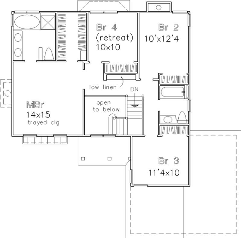 Floor Plan Second Story of Country Plan #146-2987