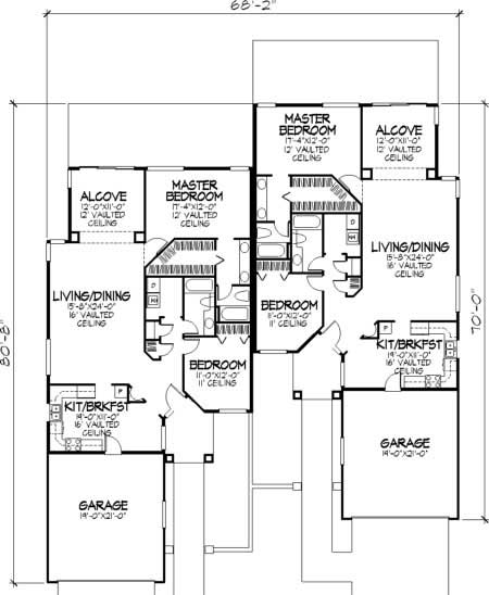 Floor Plan First Story of Multi-Unit Plan #146-2989