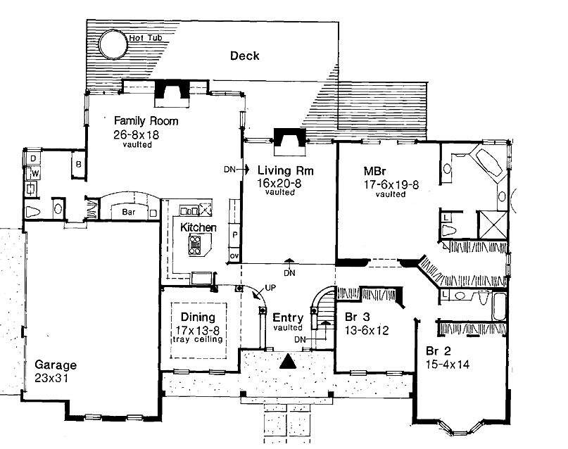 Floor Plan First Story of Country Plan #146-2992