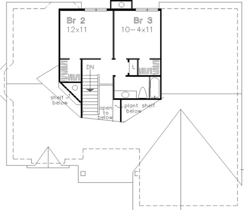 Floor Plan Second Story of Cape Cod Plan #146-2997