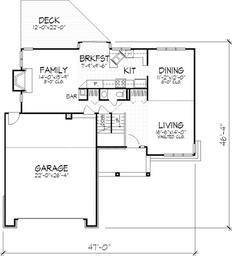 Floor Plan First Story of Country Plan #146-2998