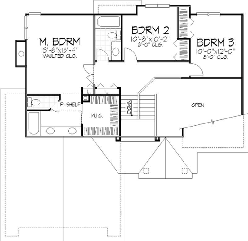Floor Plan Second Story of Country Plan #146-2998