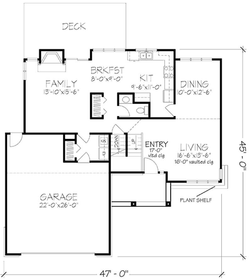 Floor Plan First Story of Country Plan #146-3005