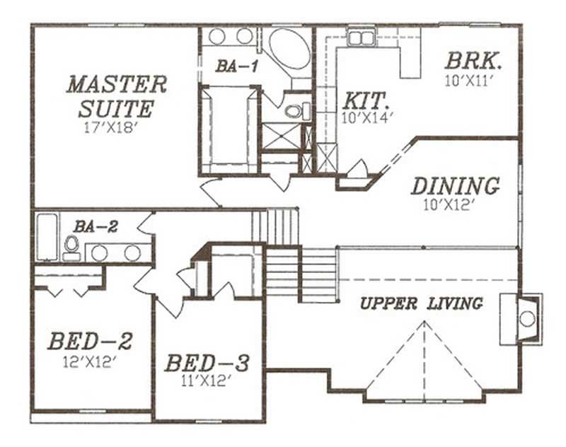 Floor Plan Second Story of Small House Plans #147-1007