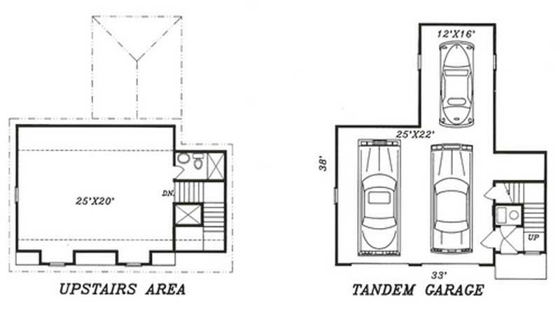 Floor Plan First Story of Garage Plan #147-1008