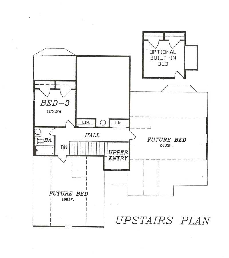 Floor Plan Second Story of Country Plan #147-1011