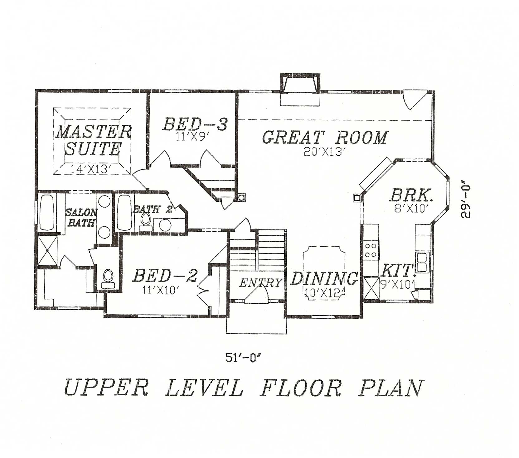 Floor Plan First Story of Multi-Level Plan #147-1012