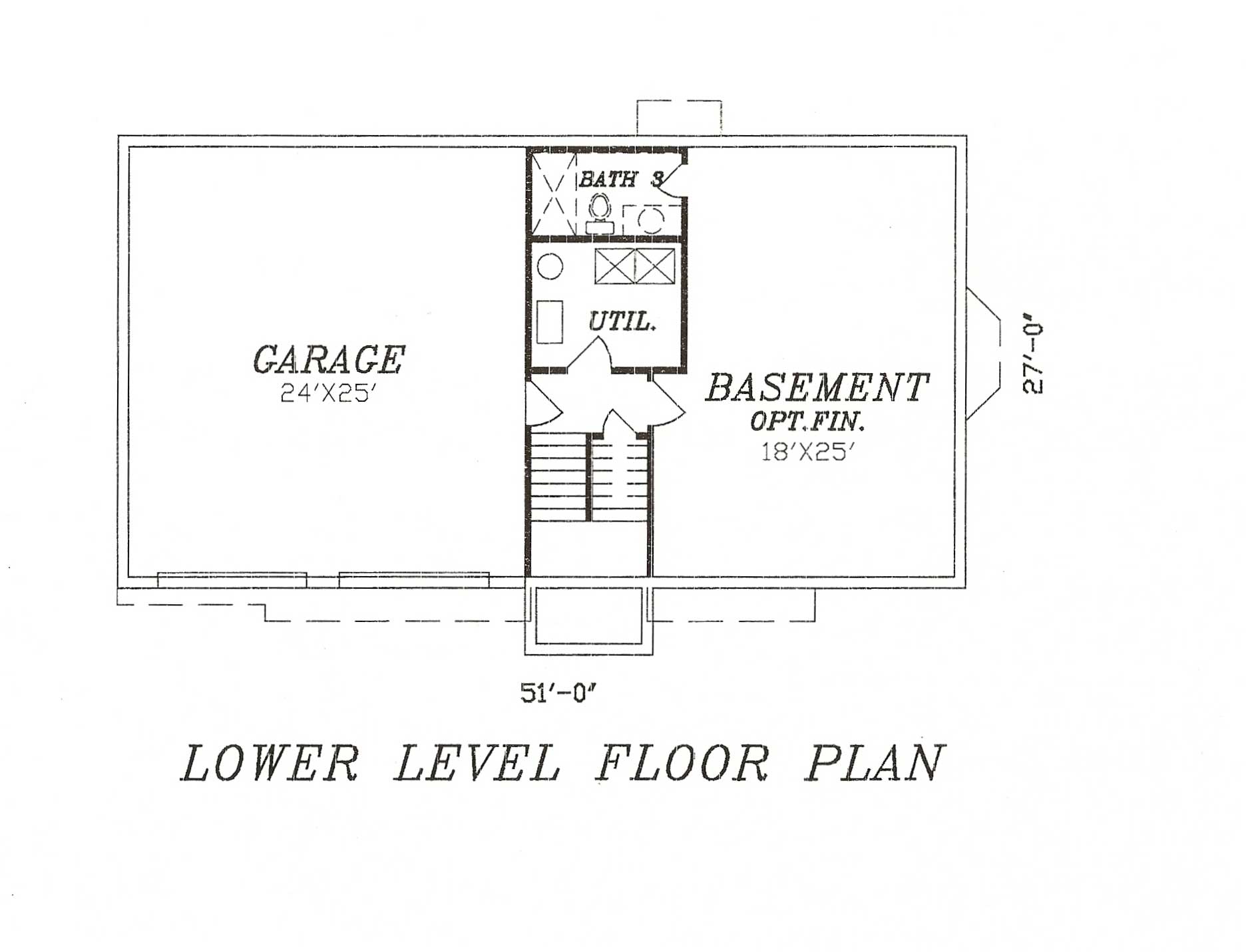 Floor Plan Basement of Multi-Level Plan #147-1012