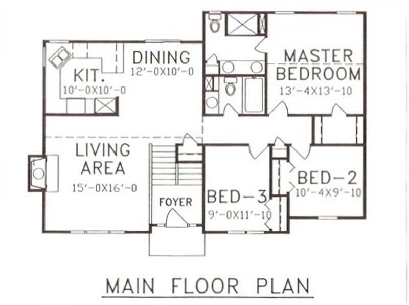 Floor Plan First Story of Tudor Plan #147-1014
