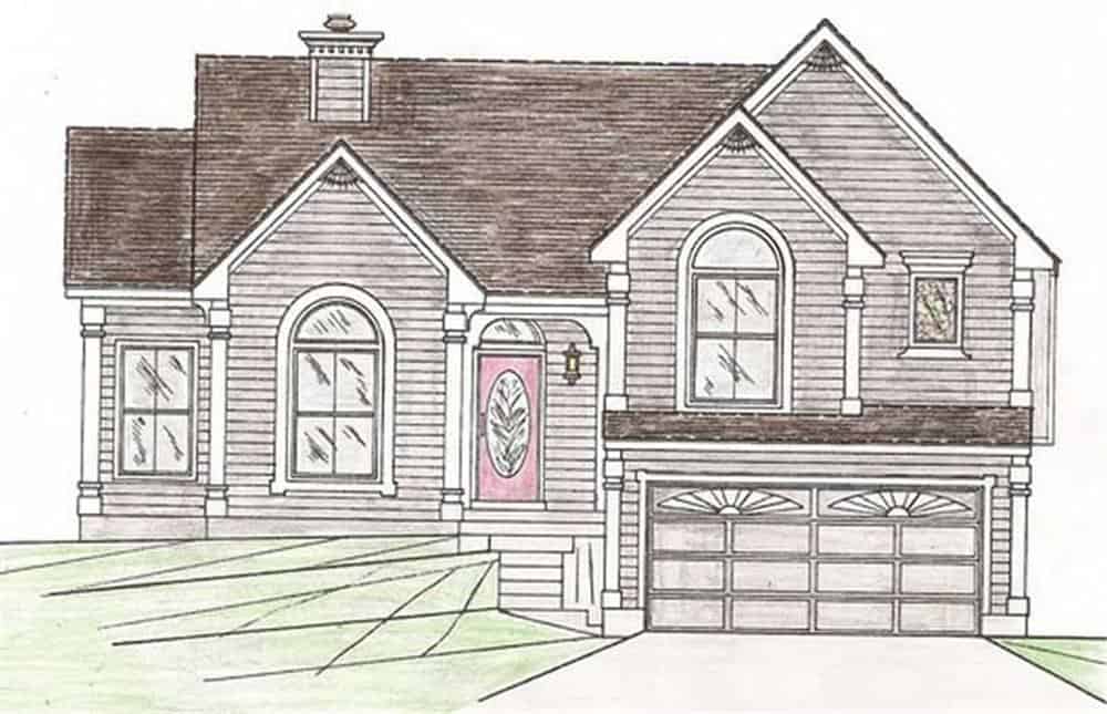 Front View of this 4-Bedroom, 1681 Sq Ft Plan - 147-1018