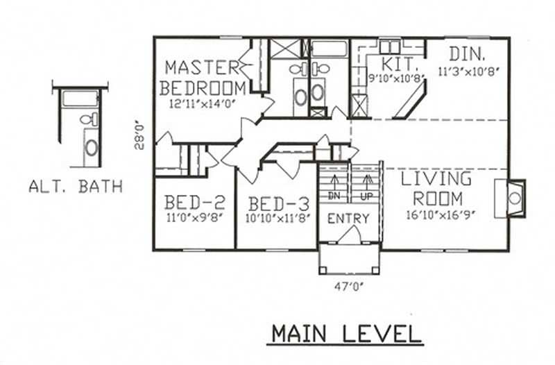 Floor Plan First Story of Multi-Level Plan #147-1023