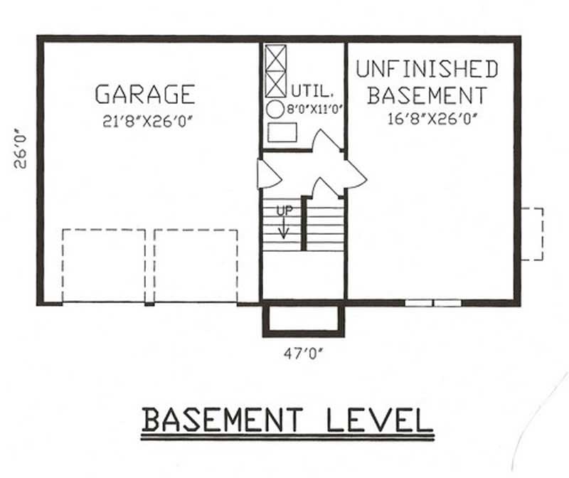 Floor Plan Basement of Multi-Level Plan #147-1023