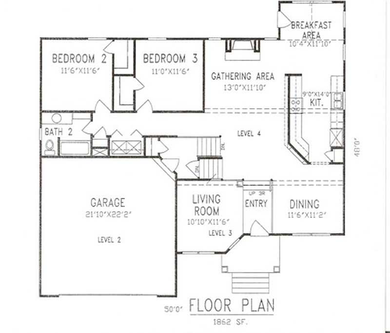 Floor Plan First Story of Traditional Plan #147-1028