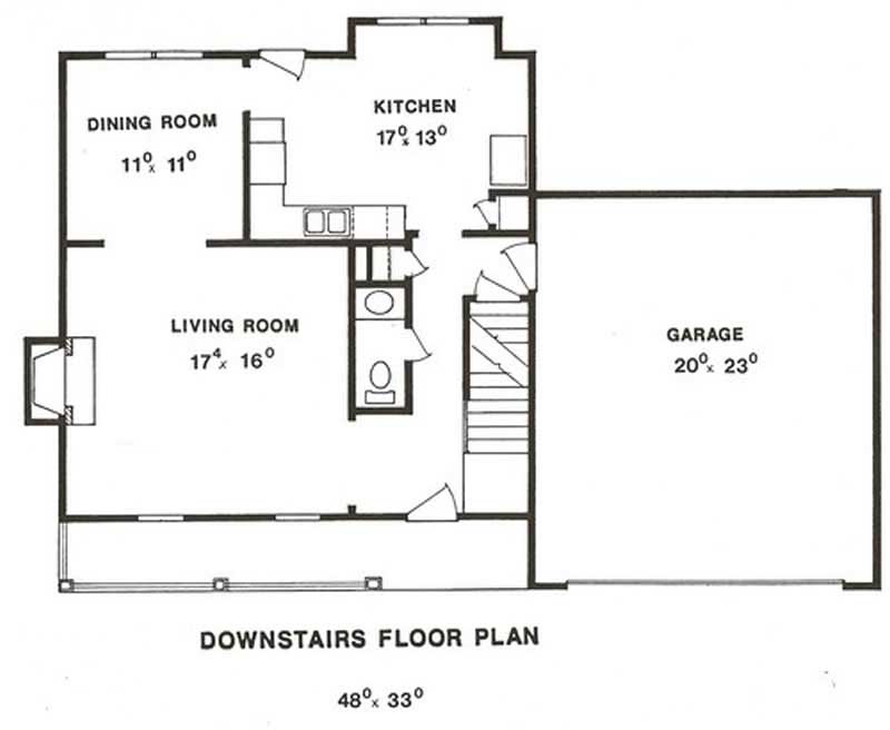 Floor Plan First Story of Colonial Plan #147-1031