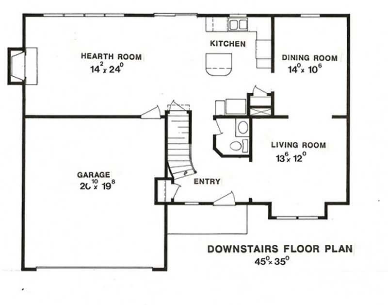 Floor Plan First Story of Traditional Plan #147-1034