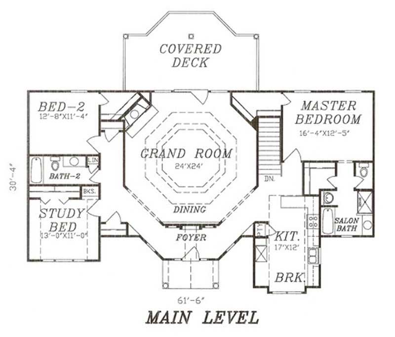 Floor Plan First Story of Ranch Plan #147-1036