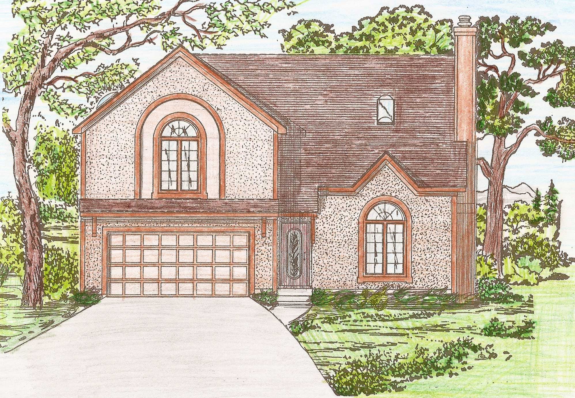 Front elevation of Contemporary home (ThePlanCollection: House Plan #147-1038)