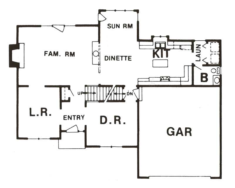 Floor Plan First Story of Craftsman Plan #147-1039