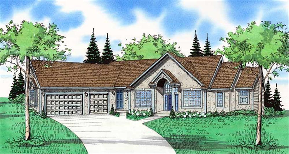 Front View of this 4-Bedroom, 4167 Sq Ft Plan - 147-1040
