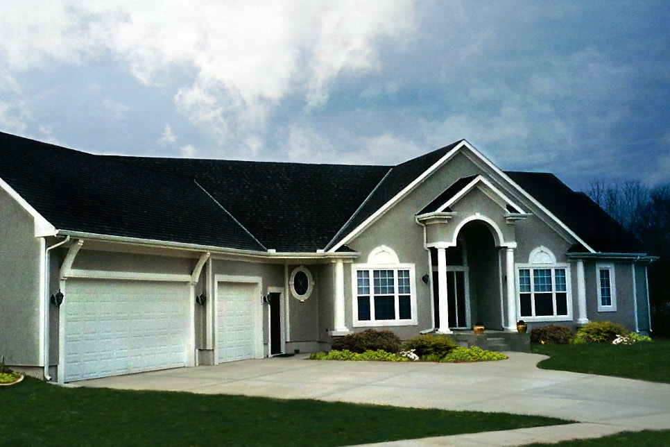 Color photograph of Luxury home plan (ThePlanCollection: House Plan #147-1040)