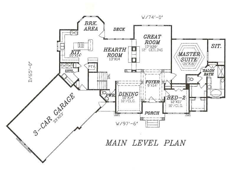 Floor Plan First Story of Luxury Plan #147-1040