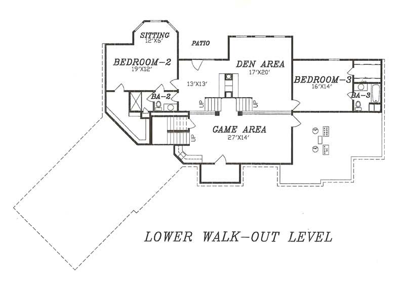 Floor Plan Basement of Luxury Plan #147-1040