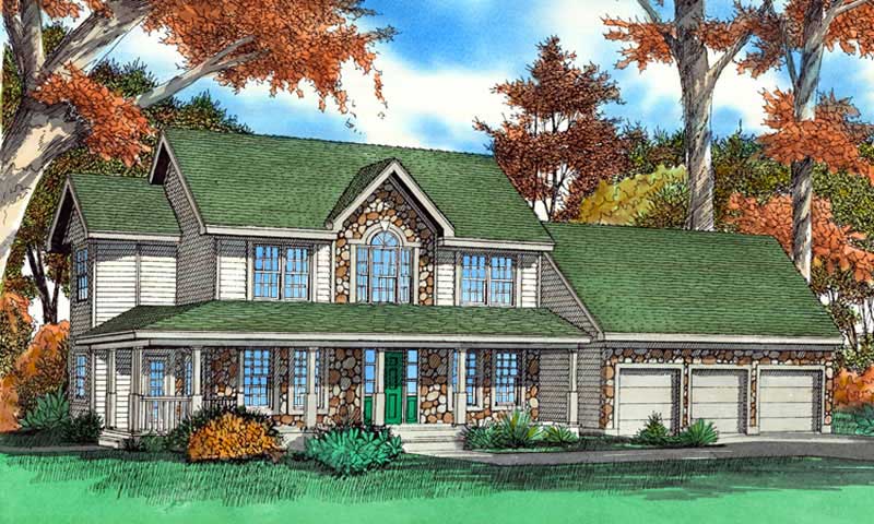 Colonial home (ThePlanCollection: Plan #147-1042)