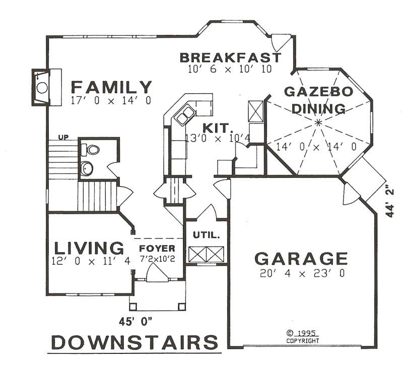 Floor Plan First Story of Contemporary Plan #147-1044