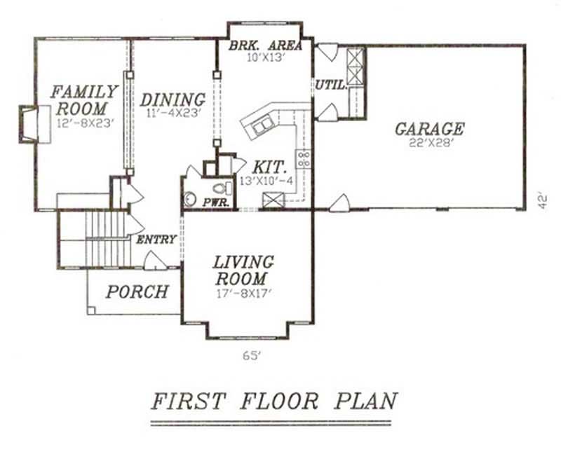 Floor Plan First Story of Contemporary Plan #147-1047