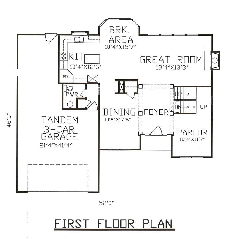 Floor Plan First Story of Contemporary Plan #147-1050