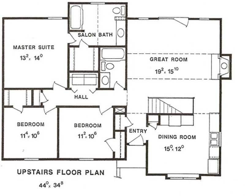 Floor Plan First Story of Multi-Level Plan #147-1054