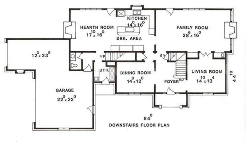 Floor Plan First Story of European Plan #147-1078