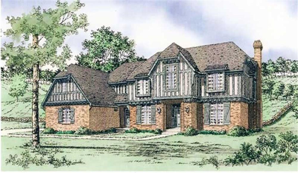 Front View of this 4-Bedroom, 3710 Sq Ft Plan - 147-1078