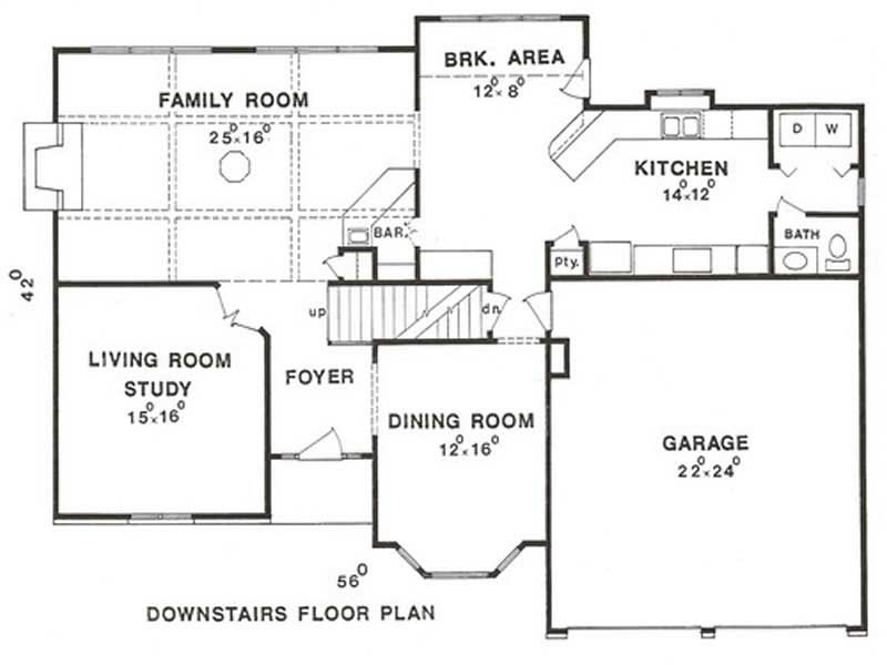 Floor Plan First Story of European Plan #147-1082