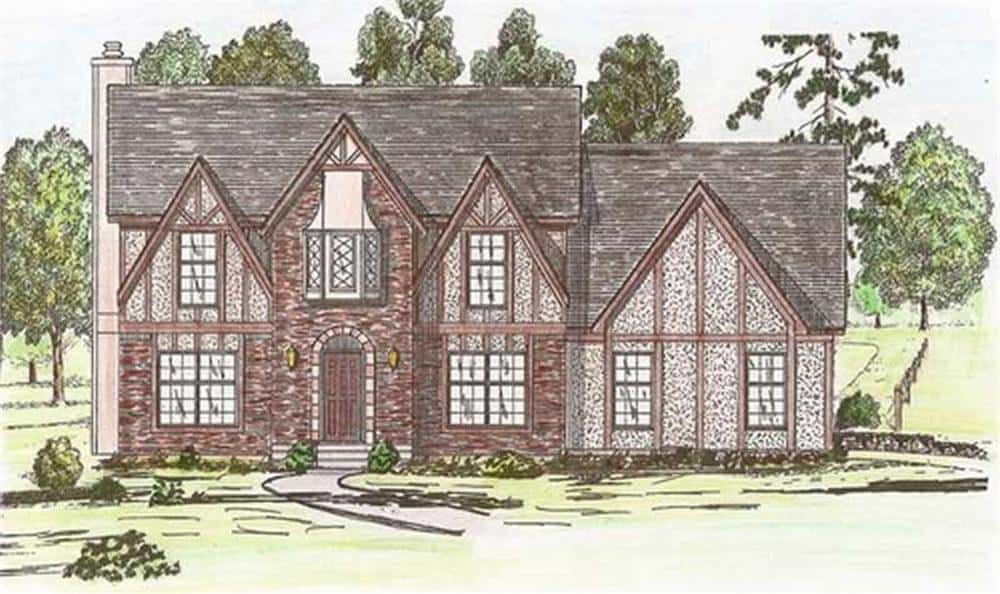 Front View of this 4-Bedroom, 2628 Sq Ft Plan - 147-1083